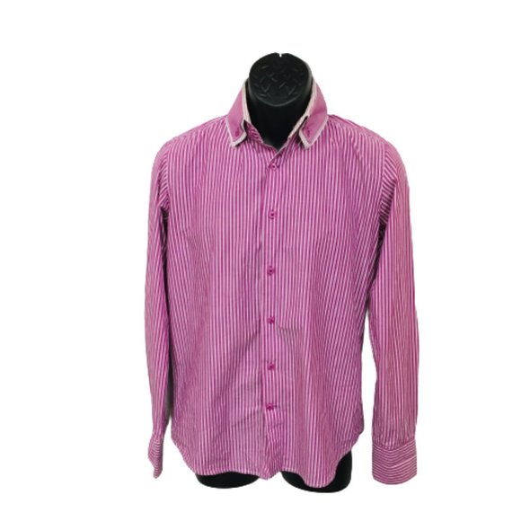 Ralph Lauren Size M Custom Fit Pink with White Stripe Men's Shirt - Picture 1 of 7